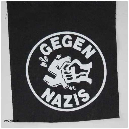 Patch Sexypunk "Gegen Nazis Aufnäher gedruckt rund"