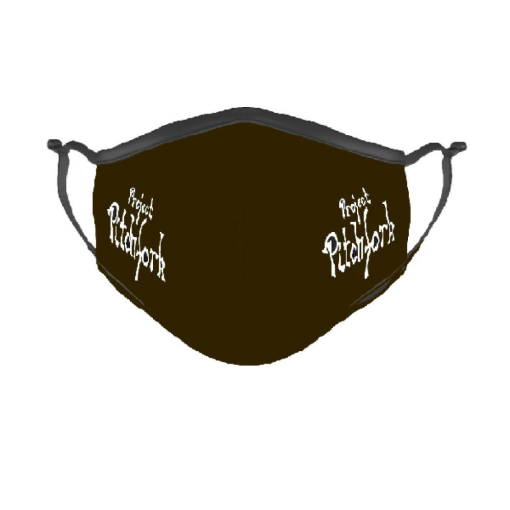 Gesichtsmaske Erwachsene klein Project Pitchfork "Schriftzug"