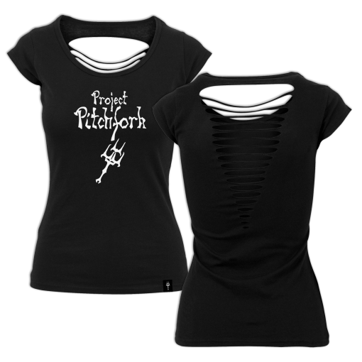 Ladies Back Cut Tee Project Pitchfork "Essential Logo Premium Kollektion" S