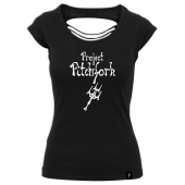 Ladies Back Cut Tee Project Pitchfork "Essential Logo Premium Kollektion" S